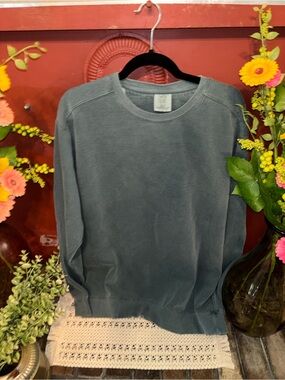 Comfort Colors Men's Washed Slate Green Crewneck Sweatshirt